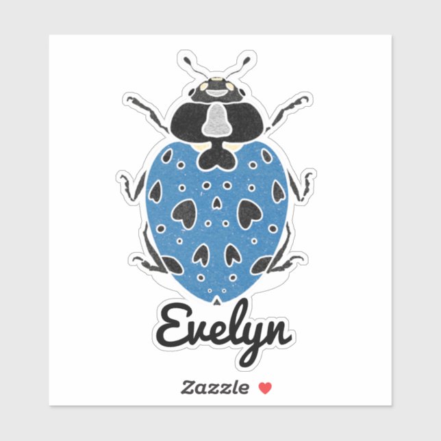 Blue Ladybug with Name Sticker (Sheet)