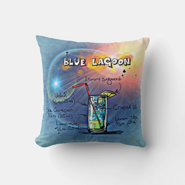 Blue Lagoon (#12 of 12 Drink Recipe Sets)          Cushion (Front)
