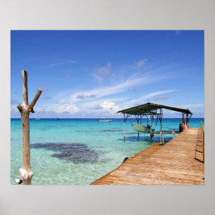 Blue Lagoon at the Tuamotus, French Polynesia Poster