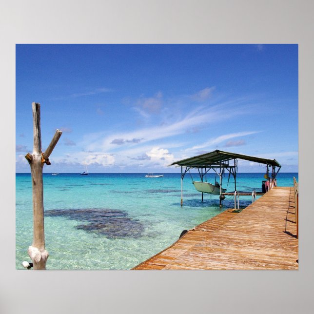 Blue Lagoon at the Tuamotus, French Polynesia Poster (Front)