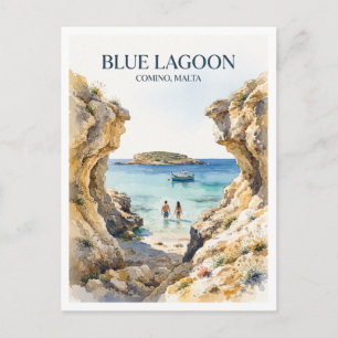 Blue Lagoon, Comino Mġarr Malta Souvenir Postcard