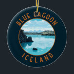 Blue Lagoon Iceland Distressed Circle Ceramic Tree Decoration<br><div class="desc">Blue Lagoon Iceland vector art design. The Blue Lagoon is a geothermal spa in southwestern Iceland. The spa is located in a lava field near Grindavík and in front of Mount Þorbjörn on Reykjanes Peninsula.</div>