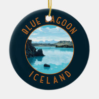 Blue Lagoon Iceland Distressed Circle