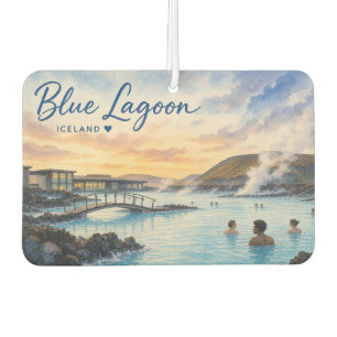 Blue Lagoon Iceland thermal bath watercolor Car Air Freshener