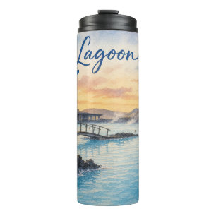 Blue Lagoon Iceland thermal bath watercolor  Tumbler