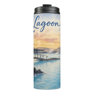 Blue Lagoon Iceland thermal bath watercolor Tumbler