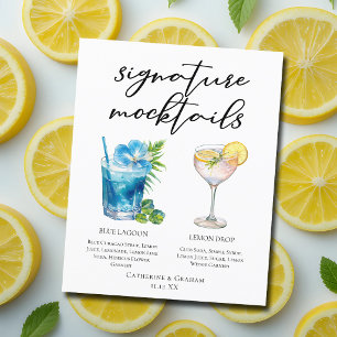 Blue Lagoon Lemon Drop Wedding Mocktails Menu