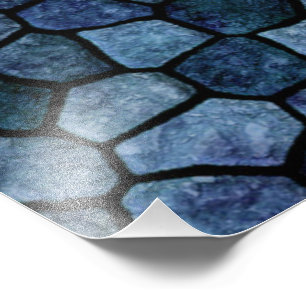 Blue Lagoon Midnight Cobbled Patchwork Terrazo Pat Photo Print