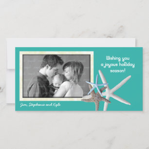 Blue Lagoon Starfish Family Christmas Photo Card