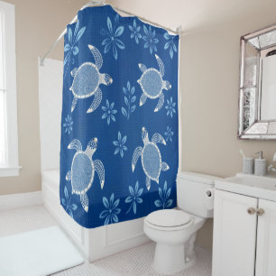 Blue Lagoon Turtles Shower Curtain