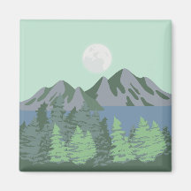 Blue lake & Moon Magnet