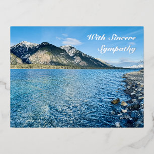 Blue Lake Mountains Silver Foil Sympathy Post Card