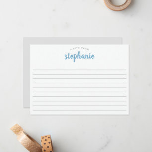 Blue Lake Playful Script, Lined Large Flat Card