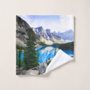 Blue Lake Rocky Mountain Pine Forest Wash Cloth
