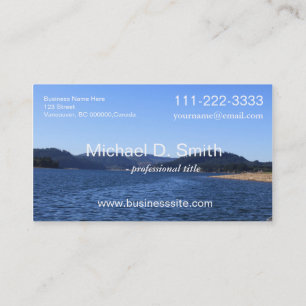 Blue lake, sky, moutain landscape professional business card