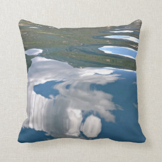 Blue Lake With Cloud Throw Pillow