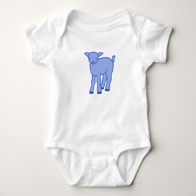 Blue Lamb Baby Bodysuit (Front)