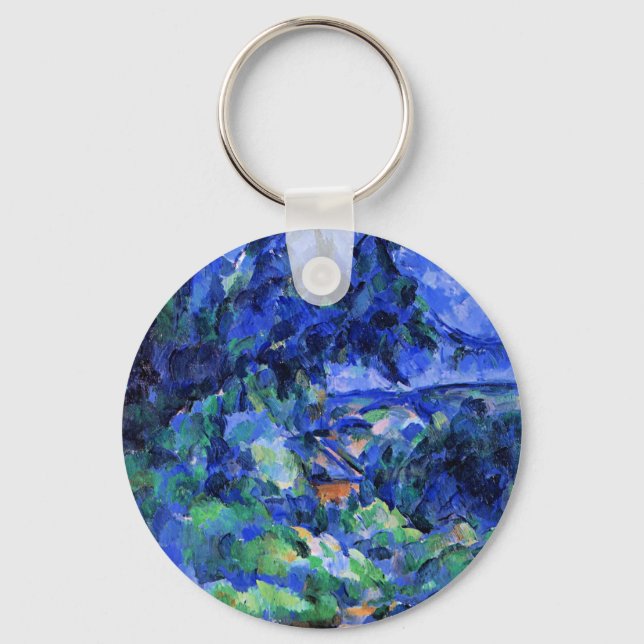 Blue Landscape by Paul Cezanne Key Ring (Front)