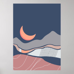 Blue landscapes poster