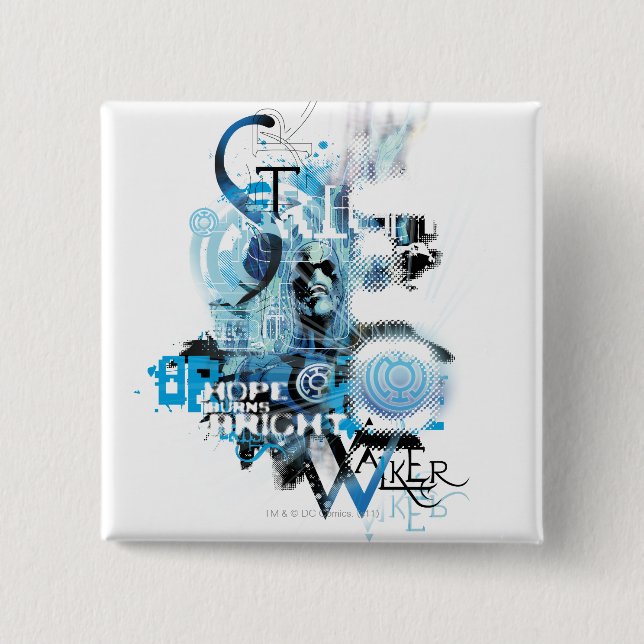 Blue Lantern Graphic 1 15 Cm Square Badge (Front)
