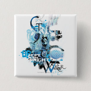 Blue Lantern Graphic 1 15 Cm Square Badge