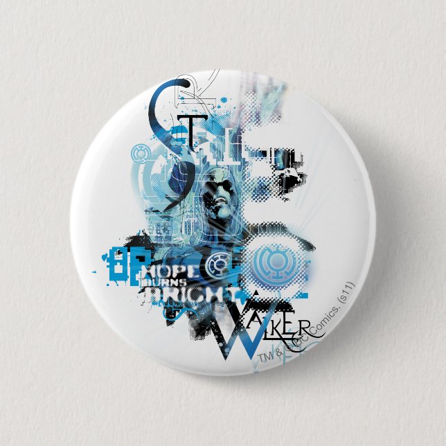 Blue Lantern Graphic 1 6 Cm Round Badge (Front)