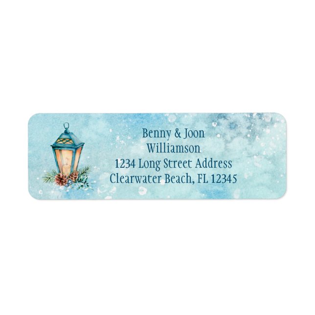 Blue Lantern Ivory Candle with Pinecones Return (Front)