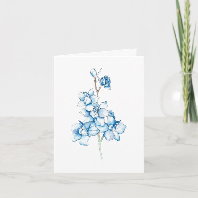 Blue Larkspur Note Card (Front)