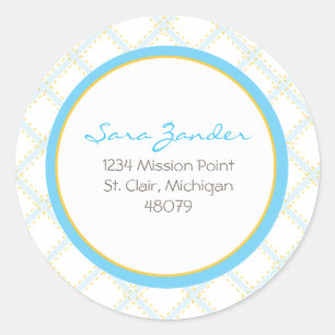 Blue Lattice Address Label/Favour Sticker