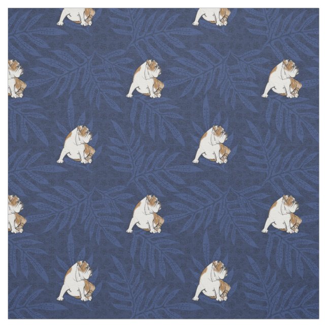 Blue Lauae Bulldog Fabric (Swatch)