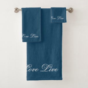 Blue Laugh Live Love Towel Set