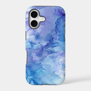Blue Lavender Fluid Watercolor Marble