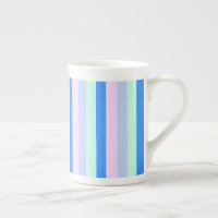 Blue, Lavender, Pink & Pastel Mint Green Stripes