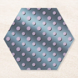 Blue Lavender Polka Dot Coaster Set