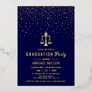 Blue Law school Class Of 2026 graduation confetti