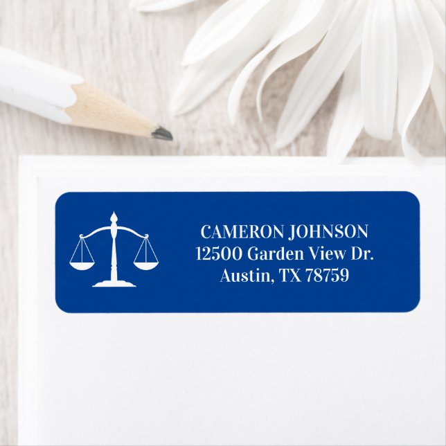 Blue Law School Custom Lawyer Return Address (Insitu)