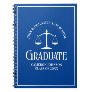 Blue Law School Graduate Personalised Graduation Notebook