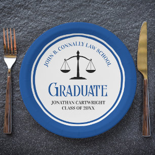Blue Law School Graduation Party Personalised Paper Plate