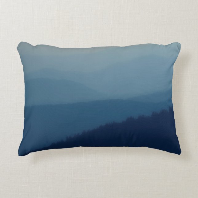 Blue Layers Decorative Cushion (Front)