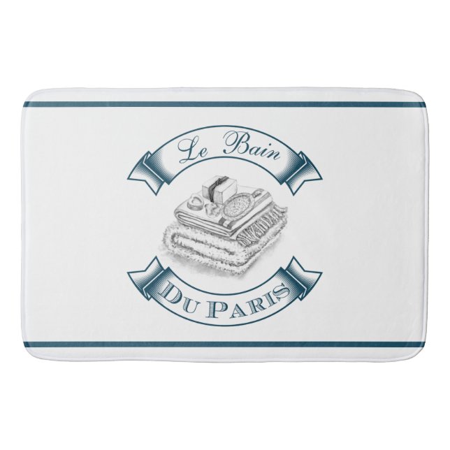 Blue Le Bain Du Paris Toothbrush & Soap Dispenser Bath Mat (Front)