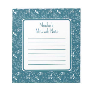blue leaf Mitzvah Note