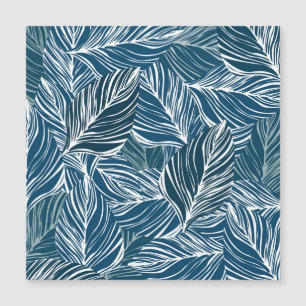 Blue Leaf Pattern: Vintage Wallpaper.