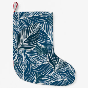 Blue Leaf Pattern: Vintage Wallpaper. Small Christmas Stocking