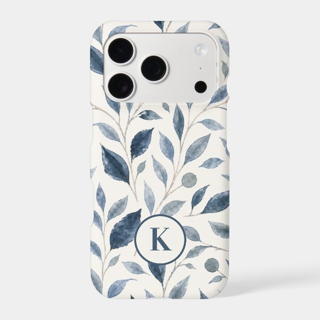 Blue Leaf Personalised iPhone / iPad case (Back)