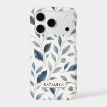 Blue Leaf Personalised iPhone / iPad case