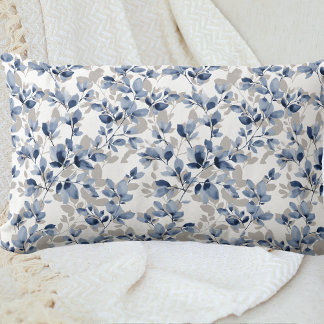 Blue Leaf Vine Lumbar Cushion