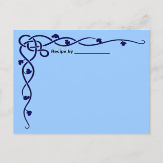 Blue Leaf Vine Recipe Blank Card
