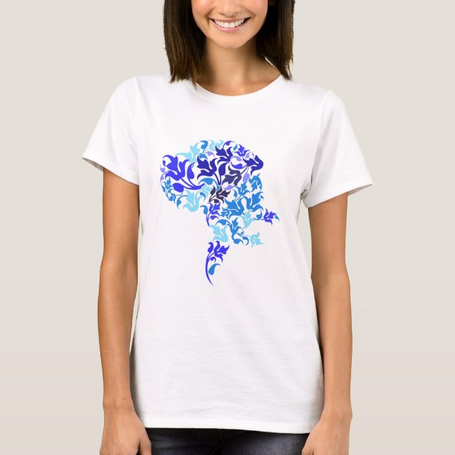 Blue leafs Great Dane T-Shirt (Front)