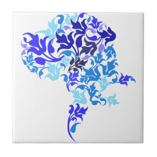 Blue leafs Great Dane Tile