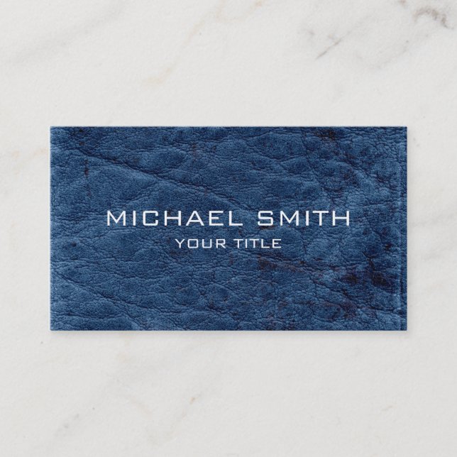 Blue Leather Business Card (Front)